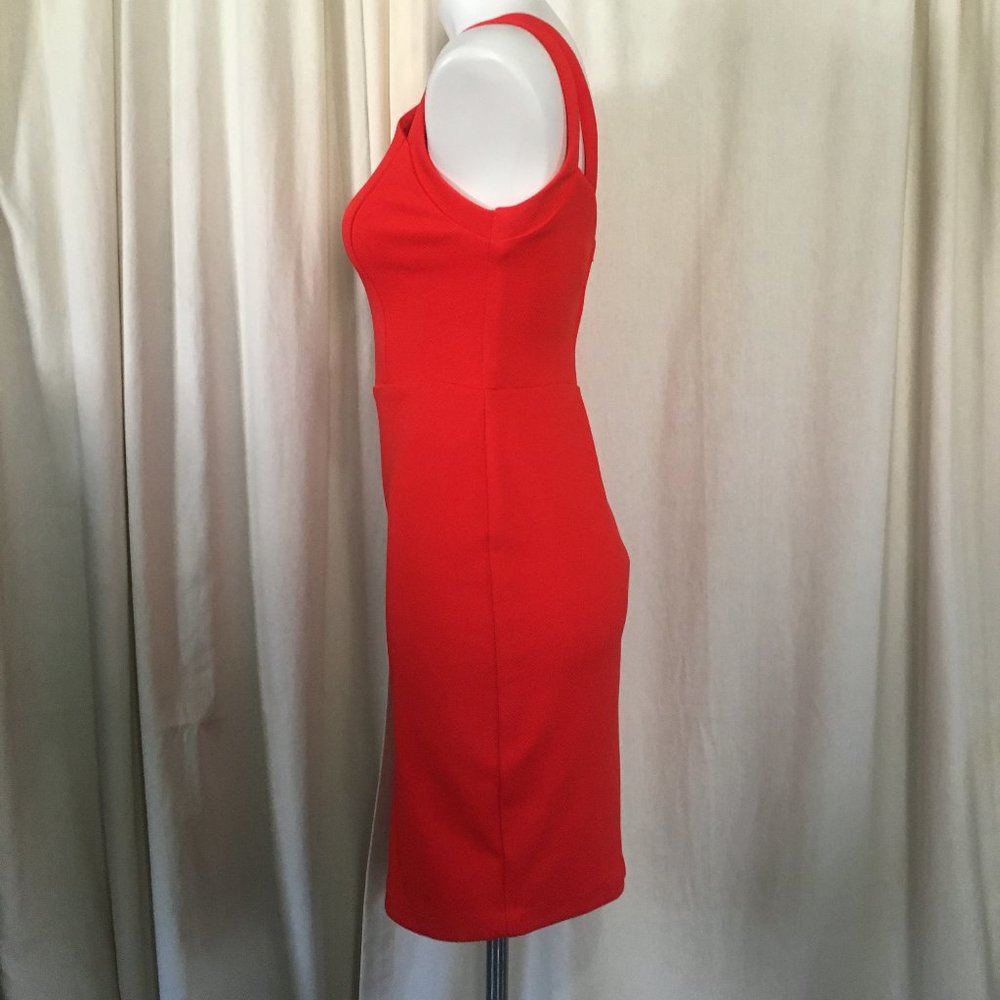 Bisou Bisou Michele Bohbot Dress Red Size 2 Sleeveless - Picture 3 of 6